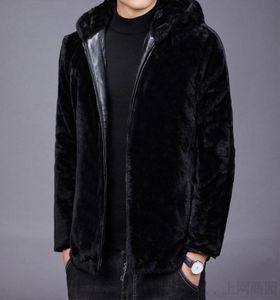 Men039s Jackets Black Luxury Plush Fluffy Mens Mink Mank Caídas de pieles de gran tamaño para la chaqueta de imitación de invierno 2022 Ropa caliente Huaband5664364