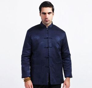 Men039s Jackets Blue Winter Men Cottonpadded Silk Coat China Silt TanG Tangueo espesor del abrigo