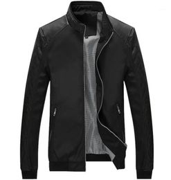 Men039s Jackets Jacket de la marca Men Capel Fashion Clothing Wear Witing Collar Fit PU Leather Patchwork Outerwear 6570657