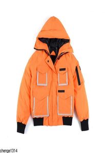 Men039s vestes vers le bas Parkas manteaux 2021 hibou extérieur réfléchissant court mi-long chaud veste noir Orange XS2XL VMOX6918512
