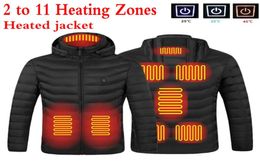 Men039s Jassen Verwarmd vest, wasbaar, USB-opladen, katoenen jas met capuchon, elektrische verwarming, warm buiten kamperen, wandelen3164313