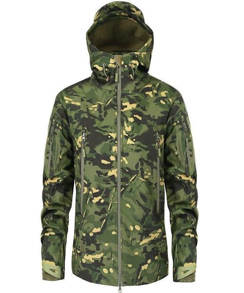 Men039s Chaquetas Senderismo Chaquetas del ejército Hombres Camuflaje Chaqueta táctica militar Otoño Invierno Piel Soft Shell Chaqueta impermeable Win5709891