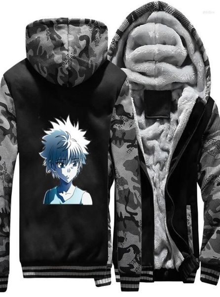 Men039s Vestes I39m Killua Cool My Hero Academia Boku No Anime Veste d'hiver Hommes Polaire Épaissir Sweats À Capuche Camo Chaud À Capuche Co9768914