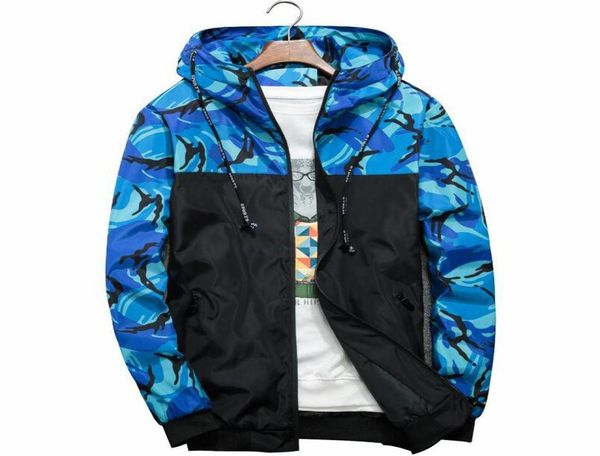 Men039s Jackets Belle veste de camouflage décontractée hommes bombardier à capuche hommes marque coupe-vent coupe-vent Hip Hop vêtements d'extérieur 6XL Camo Clot5778949