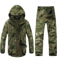 Men039s Jackets TAD Gear Tactique Softshell Camouflage Veste Ensemble Hommes Armée Coupe-Vent Vêtements De Chasse Imperméables Camo Military6202967