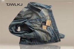 Men039s Jassen TJWLKJ Herfst Heren Denim Jas Hoge Kwaliteit Cowboy Trendy Mode Bomber Jean Jas Retro Casual Slim Streetwea8981869