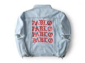 Men039s Vestes West Pablo Denim Men Hip Hop Tour Hop Clothing Streetwear Jeans Vestes12003626