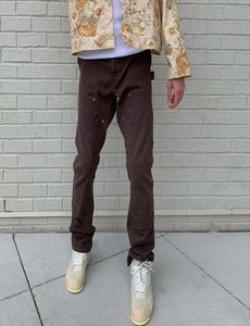 Men039S Jeans Back enkel Zipper gesplitst rechte flare broek heren high street gewassen retro losse casual hiphop denim broek1016206