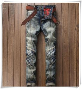 Men039s Jeans denim 2021 Men de hip hop déchiré occasionnel avec des trous super maigres jean jean gratted Biker Troupers7082187