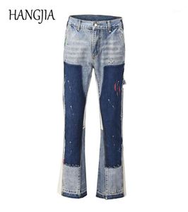 Men039S Jeans Dianed Splash Ink Flare Urban Streetwear Patch Mens Wide Leg Hip Hip Heavy Wash Blue Slim Fit Denim Pants Men9912215