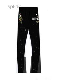 Men039s Jeans Sweats à capuche Gall Eryes pour Street Speckled Dept's Patchwork Cordon Pantalon Pantalon Femmes Streetwear Gardes Desig WH1L