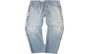 Men039s Jeans Kapital Hirata et Hiroshi Gem Rivets vintage Blue Blue Blue Tobe Ambiance Pants5943150