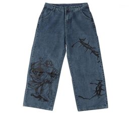 Men039S Jeans Lacible Men Hip Hip Denim Pants Streetwear Thorns Impression HARAJUKU LOBE JOGGER