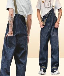 Men039s Jeans Marden Cargo Salopette Homme Jumpsuit Amerikaanse Vintage Marineblauwe Overalls Lente en Herfst Denim Rechte pijpen Trend P2972304