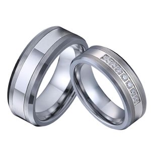 Men039s Love Alliance CZ ALLANTS DE MARIAGE POUR LES MENSELS FEMMES SON COURT TUNGSTEN RING CARBIDE Never Fade2645811