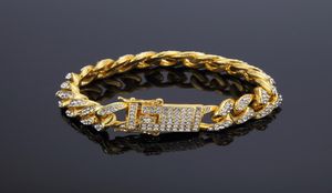 Men039s Row Row Rinestones Style Hip Hop Style Braceletbangles Gold Plated Diamond 71quot Hand Chain 3654668