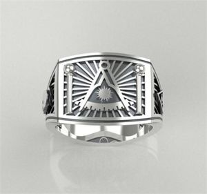 Men039s Masonic Ring 316L en acier inoxydable Ring Mens Punk Bijoux religieux Cadeaux Taille 7 144557458