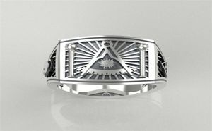 Men039s Masonic Ring 316L en acier inoxydable Masonry Mens Punk Bijoux religieux Cadeaux Taille 7 145139843