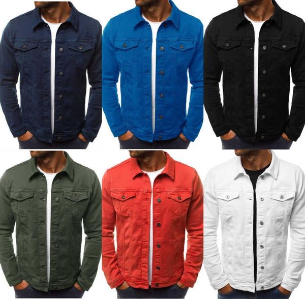 Men039s nouvelle couleur unie mode Cargo Veste Veste Jean Fille mince multipoche bouton revers Veste Six types de couleur X07108178743