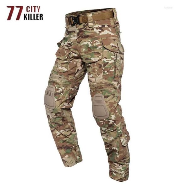 Men039s Pantalones G3 Hombres tácticos con rodilleras Pantalones de combate Masculino Multibolsillo Caza Camuflaje Paintball Joggers Gear S3XL3585675