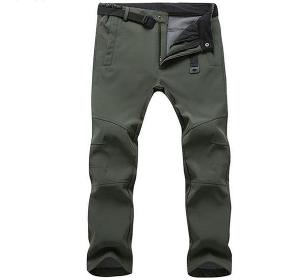 Men039s pantalones elásticos impermeables hombres casual invierno grueso polar cálido piel de tiburón pantalones rompevientos masculino pantalones de chándal para hombre Tacti2793116