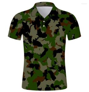Men039s Polos Sweat-shirt d'été Camouflage Camouflage à manches courtes Polo Men 3D Children imprimé Sweatshirts Streetwear décontracté HARAJU1856311