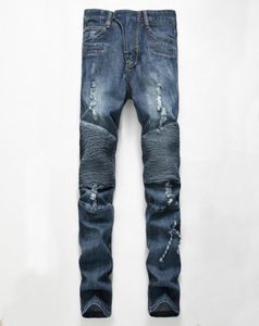 Men039s Ripped Crossy Light Jeans Designer Long Slim Panters avec des trous Mid Rise Straight Taille 2840 haute qualité6788783