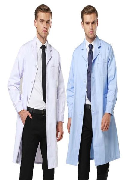 Men039s Scrubs mode Style médical uniforme manches longues blouse de laboratoire manteau de travail dentaire esthéticienne costume col vêtements 7718053