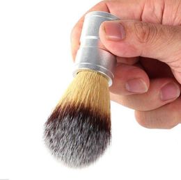 Men039S Rasage Brosse Faux Hair Aluminium Handle Silon Barber Salon Brosse Brosse de nettoyage Moustache Brosse de nettoyage Moustache Rasage à 3780863