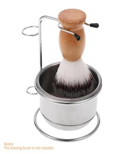 Men039S raser un bol à tasse de brosse support support en acier inoxydable mâle moustache face nettoyage de savon tasse de bol pour salon de coiffeur H6983531