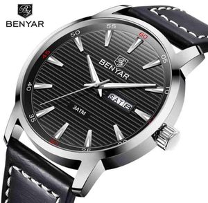 Men039S Simple Black Benyar maakt een kalenderleer van Quartz Militaire MAN039S Sport Watch Dmilitary OPENDE Male Watch Water8345789