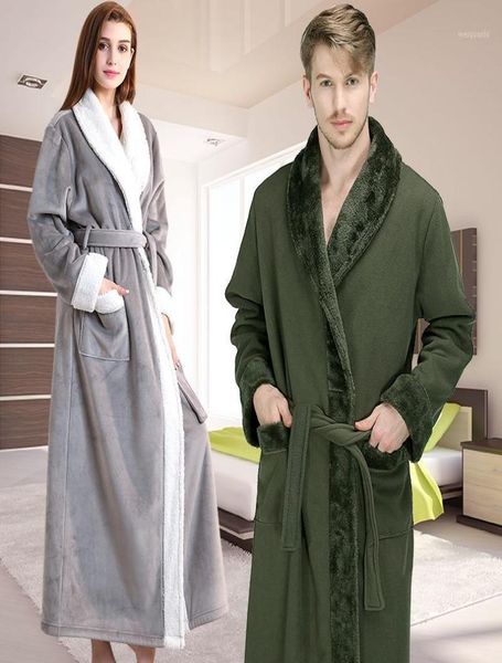 Hombres039 ropa de sueño hombres invierno extra grueso grueso espeso tibia tibia bañera para hombres lujo de baño kimono bata mujer túnica de piel sexy ma2976383