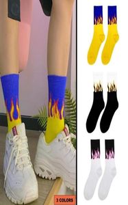 Men039S Socks Fashion Unisex Street Style with Fire Fun Flame Pattern Skateboard Hip Hop Man Cotton Happy Woman Long4552509