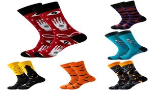 Men039S Socks Hip Hop Halloween Vrouwen Men Midden -Herfst en Winter Katoen Skelet Alien Pumpkin Crew Monster Bats Funny Sock8606850