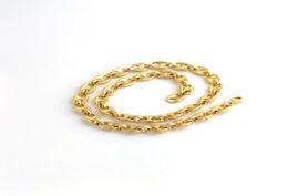 Men039s Massief 18 KT Geel Goud Gevuld Zon Karakter Ketting Ringen LINK Chain 600mm 10mm Verjaardag Valentijn Cadeau waardevol5053551