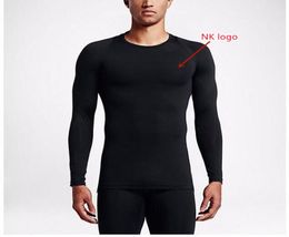 Men039s Sports Running T-shirts Long Manches Stretch Stretch Strying T-Strying Stitching Mesh Tshirt Tshirt Taille S3X2693387