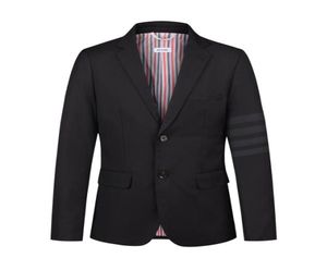 Men039S Pak Blazers Luxury merk Jackets Koreaanse klassieke Tonal Black 4Bar Stripes Pak Wedding Office Casual94763182907472