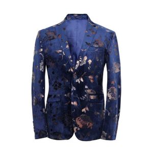 Men039s costumes Blazers Corden Vinnie Trendy Gold Blazer Fashion Rose Suit Jacquard Velvet Slim Singer Veste plus taille Nightcl1305770