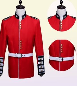 MEN039S Pakken Blazers Mens Royal Guard Kostuum Renaissance Middeleeuwse Britse soldaten Uniforme uitvoering Engels1289069