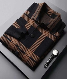 Men039S Sweaters Engeland Stijl Persoonlijkheidsstrepen Pocket Men Cardigan Fashion Brand Autumn Designer Spliced Color Knit Jacket 4442049