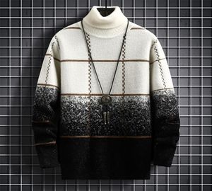 Men039S Sweaters Winter Fashion Hoge kwaliteit Mink Cashmere Sweater Sweater Men Turtleneck Brand Plaid Pullover Men Dik Warm Heren Chri4823300