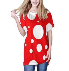 Men039s T Shirt Red White Polka Polka Camiseta Kusama Yayoi Inspirado Harajuku Camisas sueltas de manga corta Ops Graphic Lady Streetwear2493403