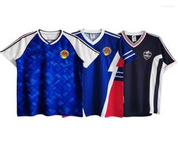 Men039s T-shirts 1990 1992 1998 Vintage Joegoslavische stijl lentezomer blauw wit en zwart sportkleding op maat klassiek sneldrogendin6688225
