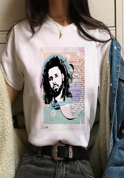 Men039s T-shirts Cartoon Edition J Cole Shirt Graphic Print Femmes Hip Hop Street Clothing Gothic Punk Style Foming Femme9406597