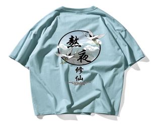 Men039S T Shirts Chinese wind Funny Bird Print Shirt Men Quulity Cotton High Street Tops Tee Hip Hop Skateboard Liefhebbers Paar T3606849