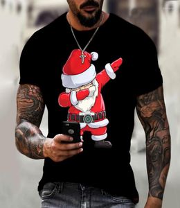 Men039s T-shirts Kerst Carnaval Heren T-shirt 3D Afdrukken Hip Hop Humor Kerstman Cool En Knap Street Fashion Clothin4234330