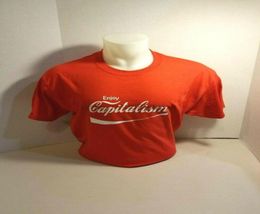 Men039s t-shirts Geniet van het kapitalisme met een cola flare grappig rood w wit T-shirt3635682