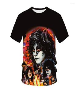 Men039s T-shirts harajuku kiss band tshirt femmes hommes oneck 3d imprime