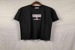 Men039s t shirts kithes kiss tokyo cerisier et marque de mode d'été imprimé à manches courtes rond