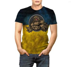 Men039s T-shirts Russia Bear 3d Print Tshirt Russian Flag Men39s Oversize Loose plus taille courte Sleeve3191739